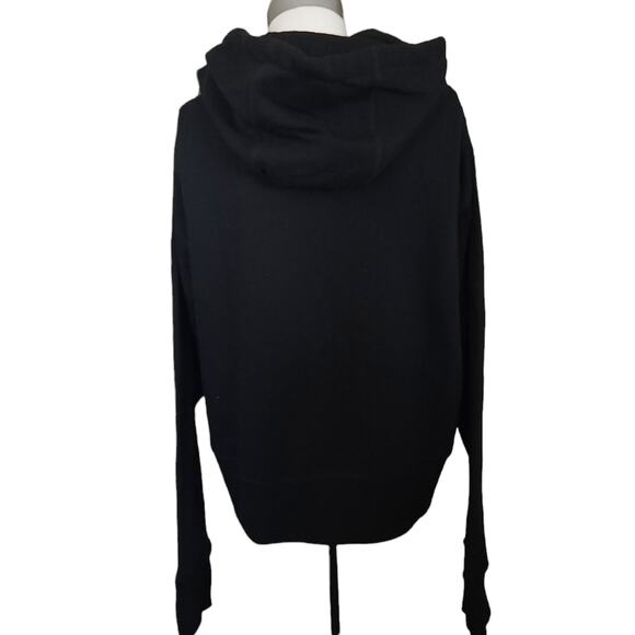 GENERATION LOVE Bennette Glitter Stripe Hoodie hooded black sweatshirt Sz L NEW - Picture 3 of 6